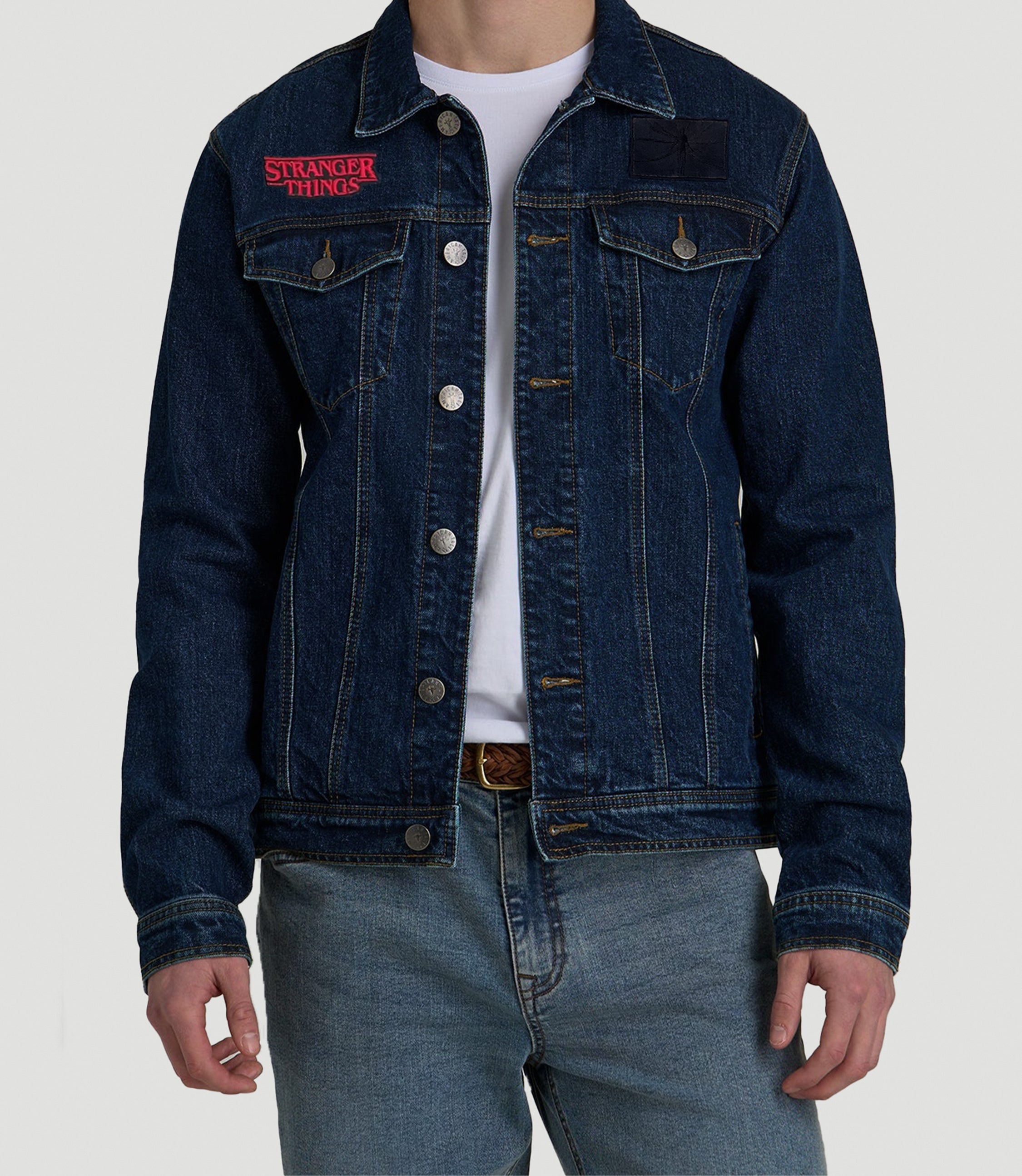 Stranger Things Limited Edition Embroidered Jeans Denim Jacket - SKUA