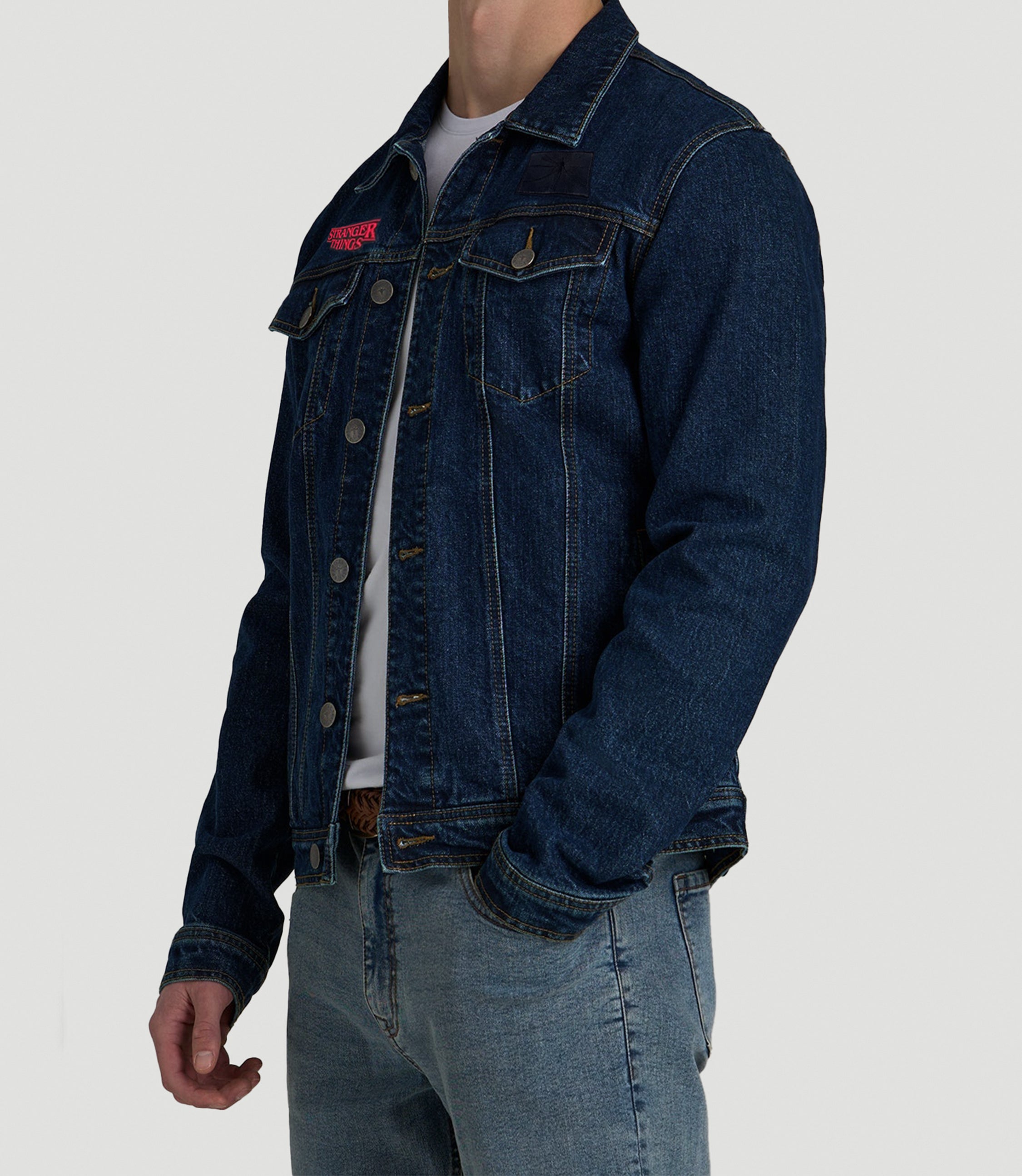 Stranger Things Limited Edition Embroidered Jeans Denim Jacket - SKUA