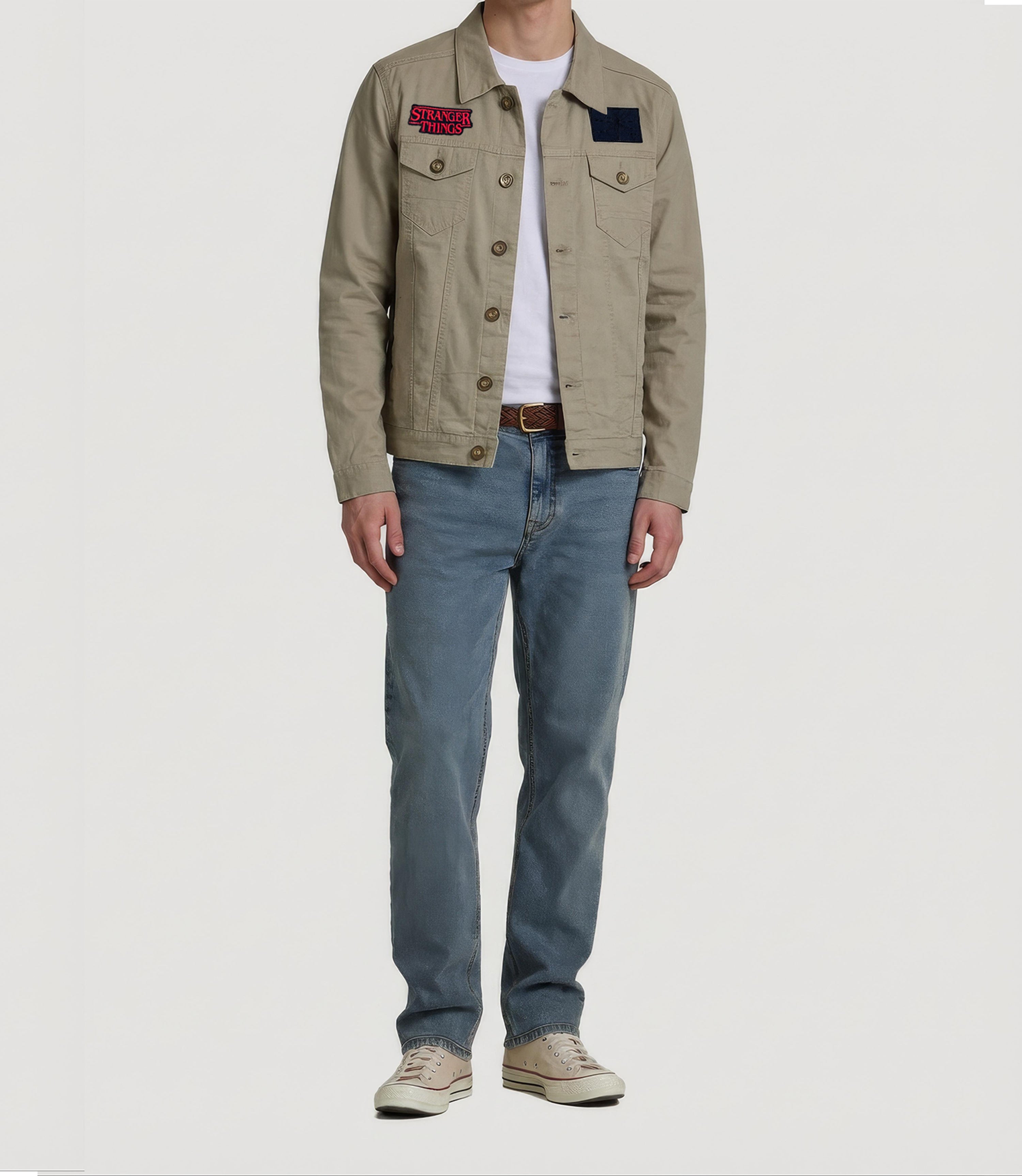 Stranger Things Limited Edition Embroidered Cotton Denim Jacket - SKUA