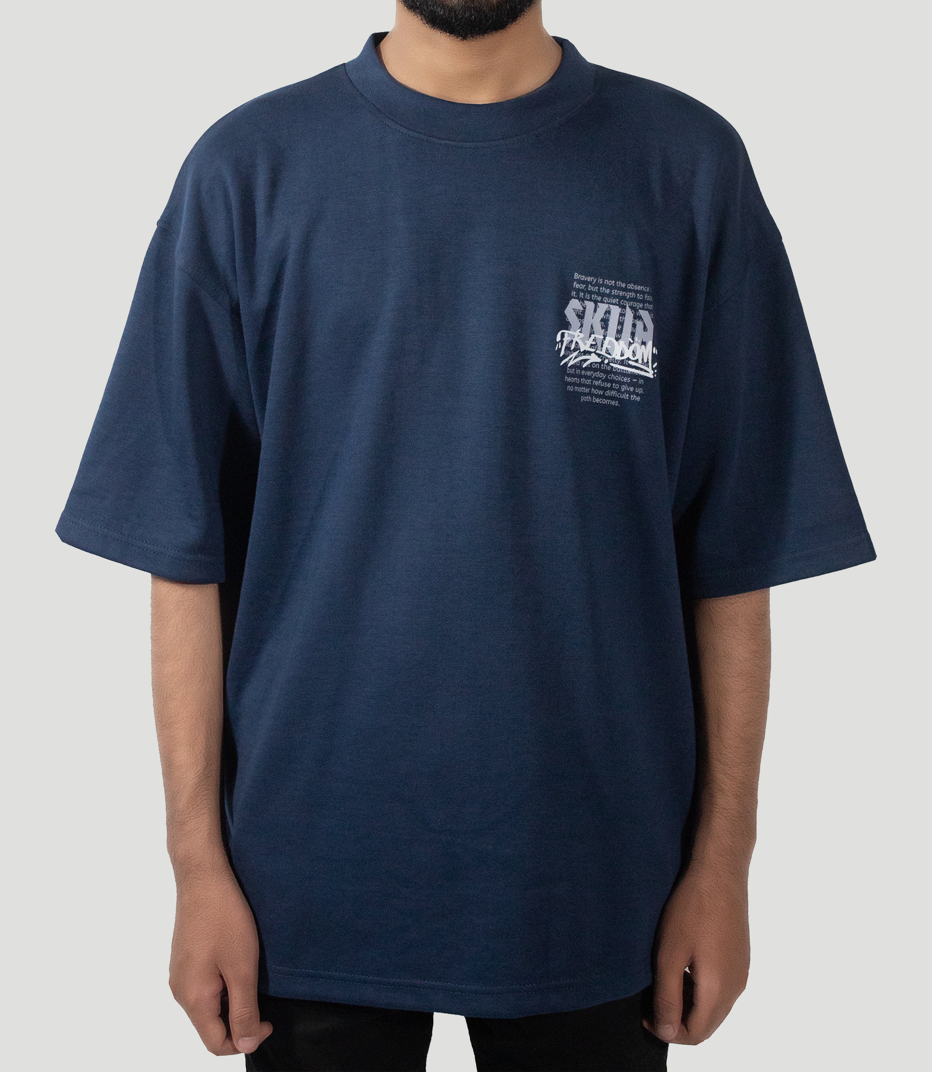 Freedom Navy Blue Oversized Tee - SKUA