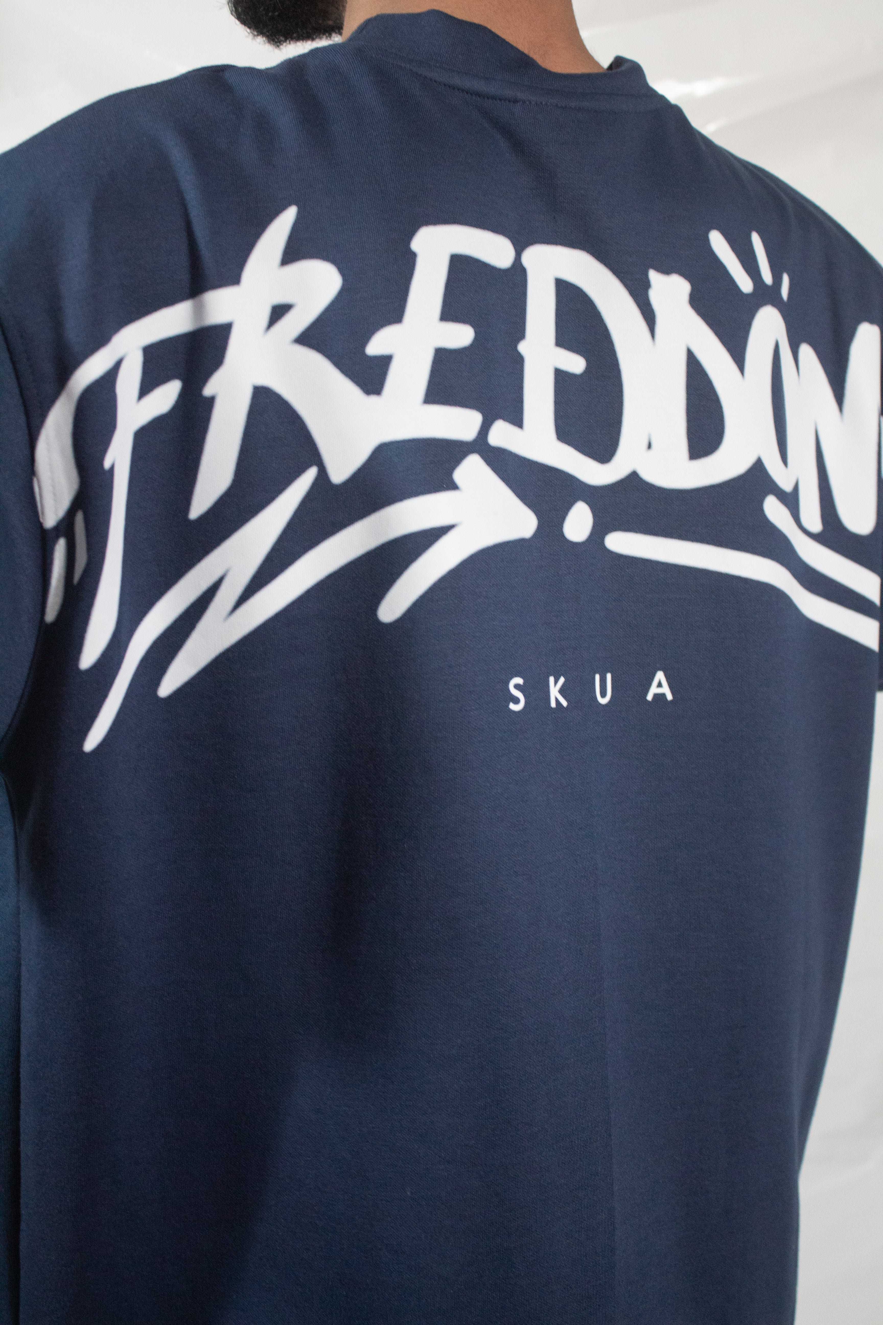 Freedom Navy Blue Oversized Tee - SKUA